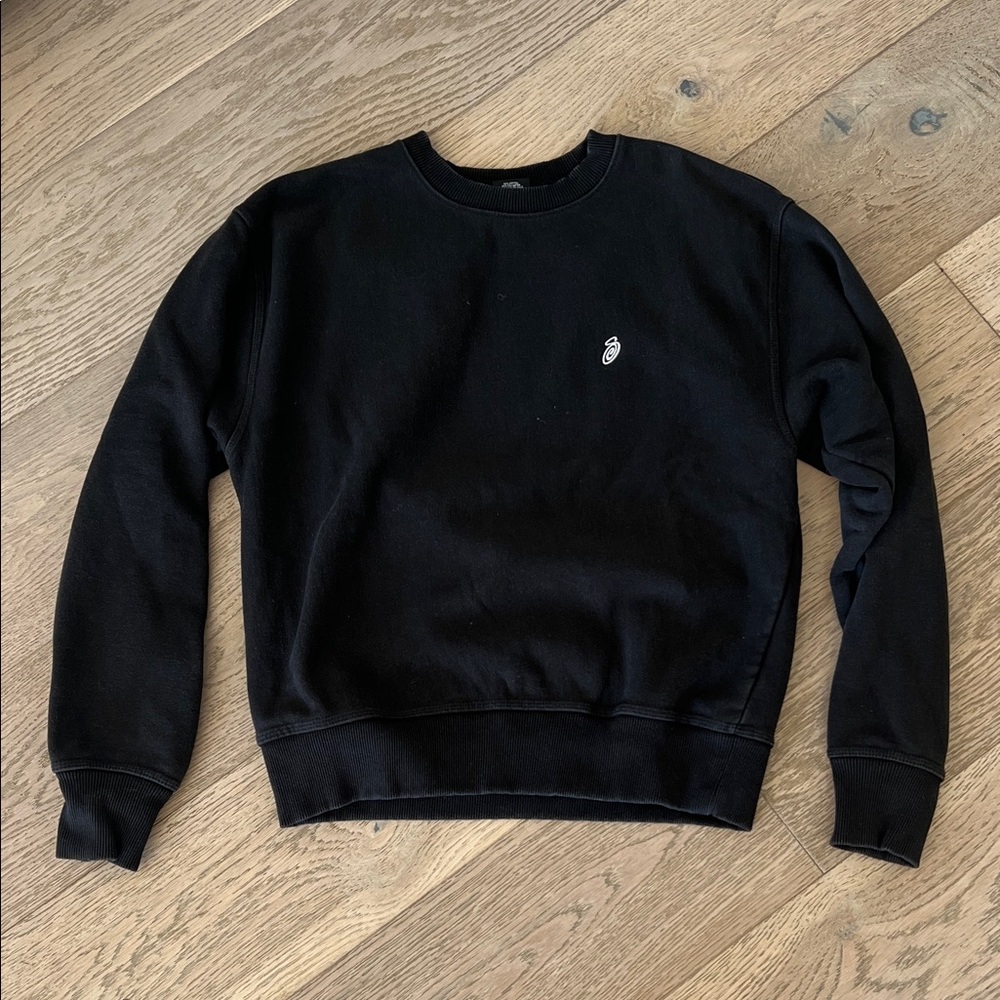 Stussy Classic Black Crewneck Sweater